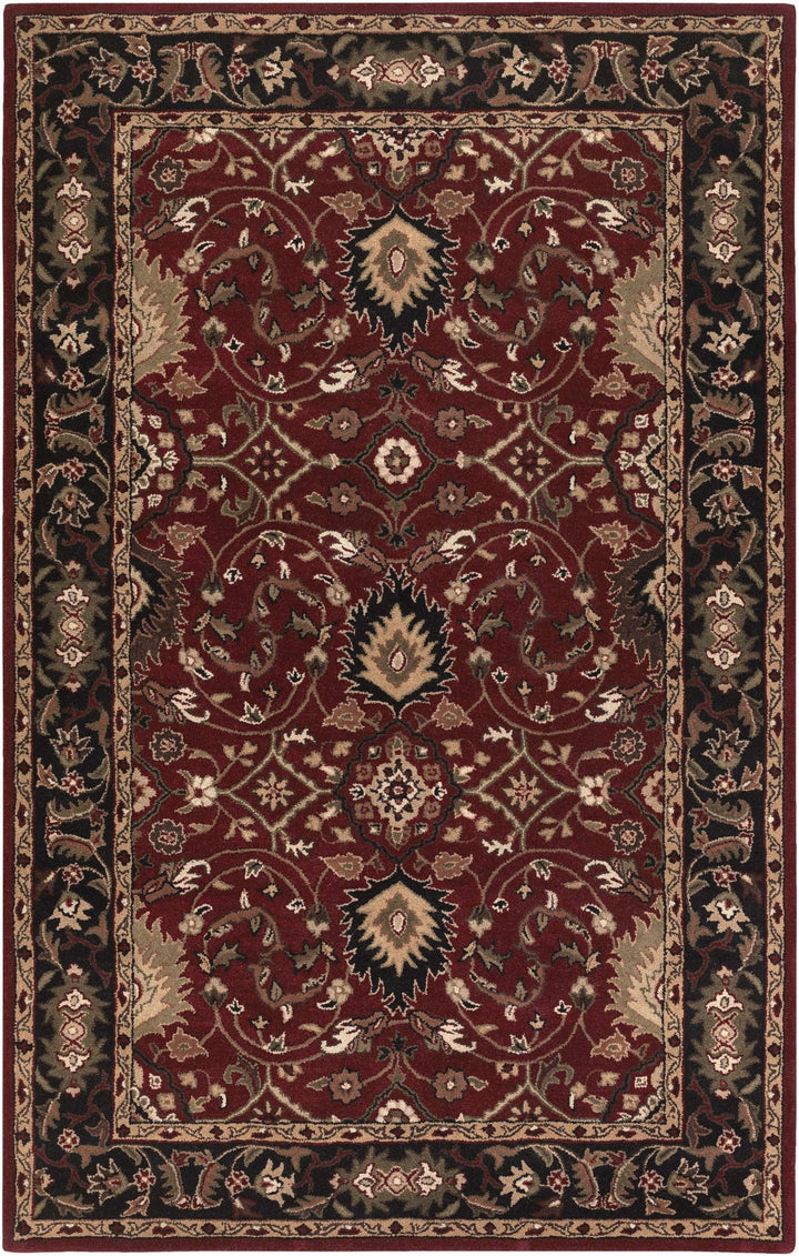 Encinitas Traditional Burgundy And Beige Hand Tufted Wool Area Rug - The Rug Decor