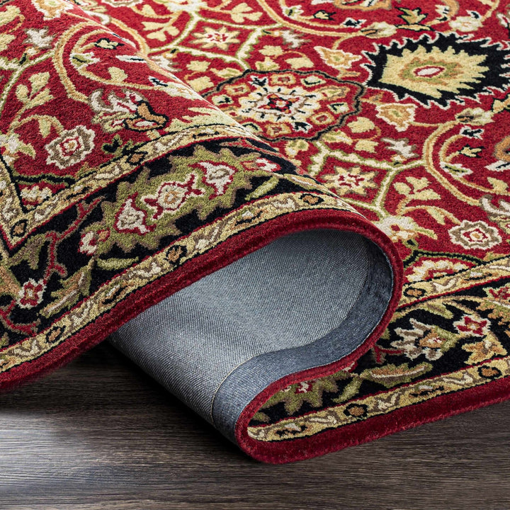 Encinitas Traditional Burgundy And Beige Hand Tufted Wool Area Rug - The Rug Decor