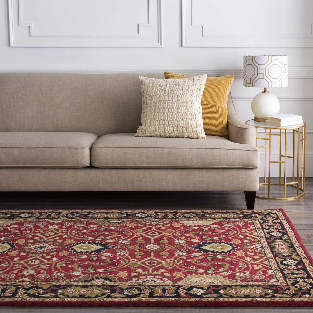 Encinitas Traditional Burgundy And Beige Hand Tufted Wool Area Rug - The Rug Decor