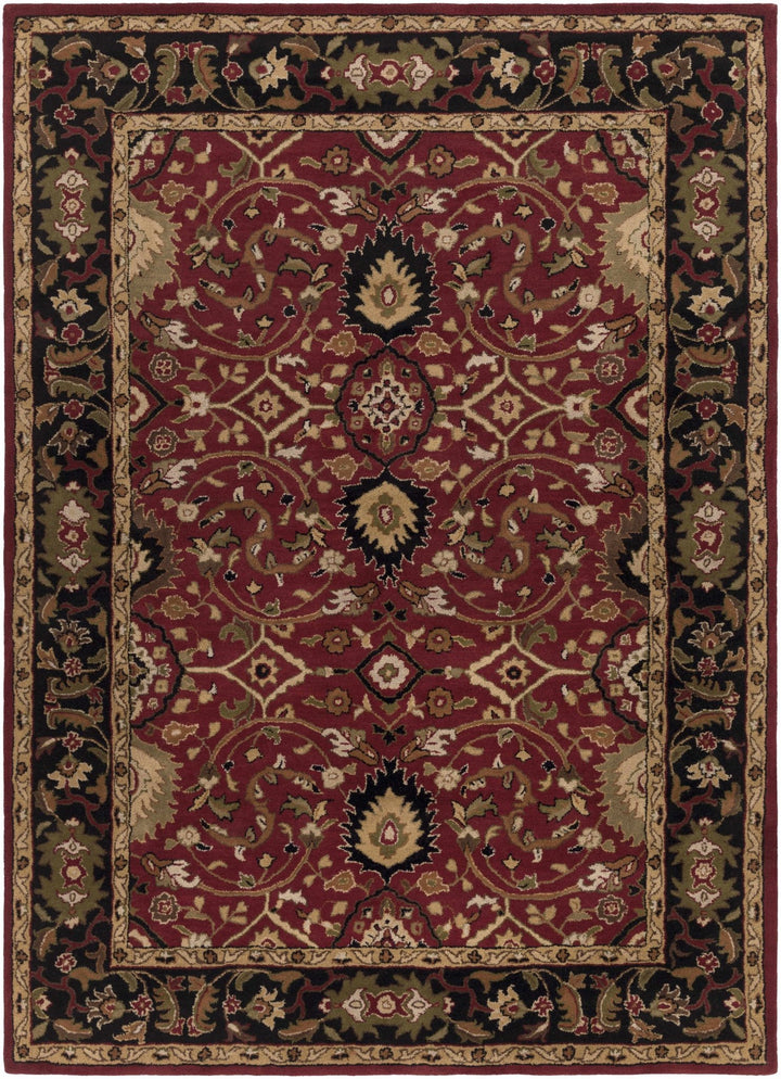 Encinitas Traditional Burgundy And Beige Hand Tufted Wool Area Rug - The Rug Decor