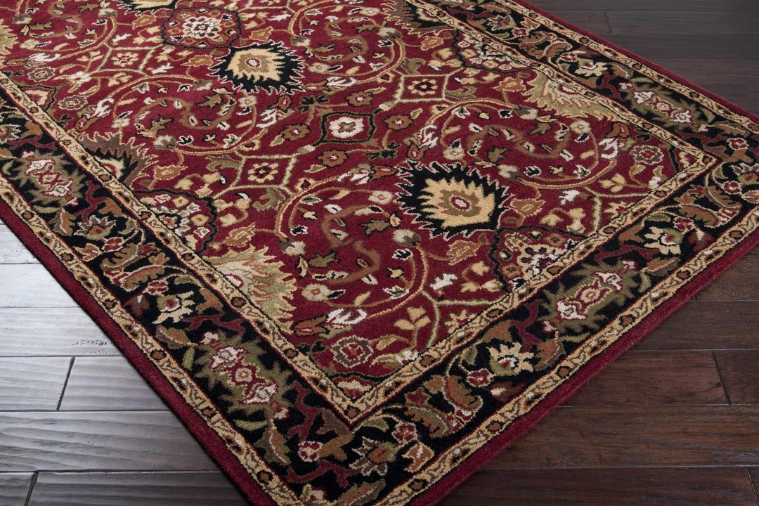 Encinitas Traditional Burgundy And Beige Hand Tufted Wool Area Rug - The Rug Decor