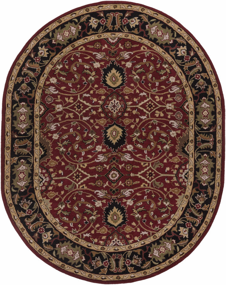 Encinitas Traditional Burgundy And Beige Hand Tufted Wool Area Rug - The Rug Decor