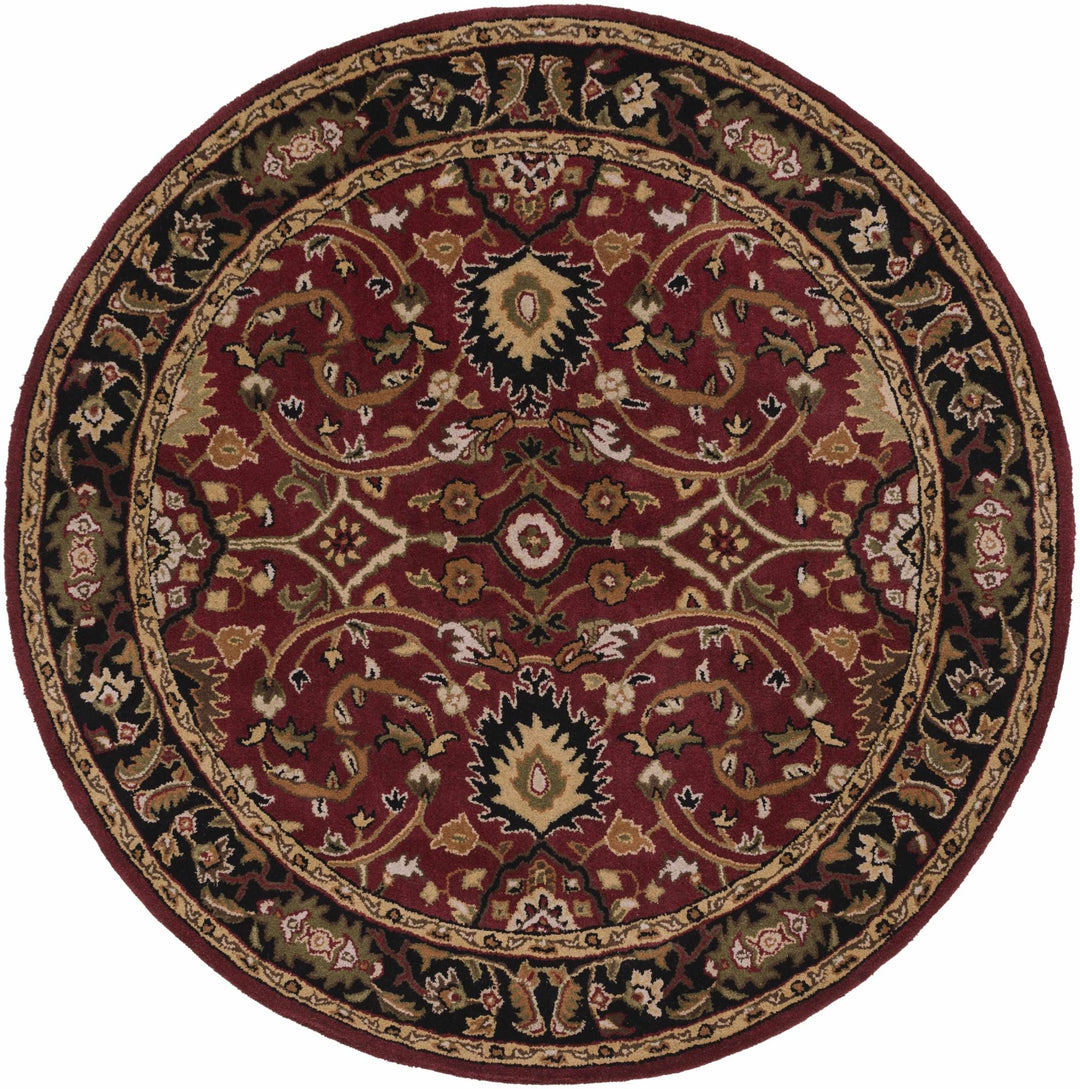 Encinitas Traditional Burgundy And Beige Hand Tufted Wool Area Rug - The Rug Decor