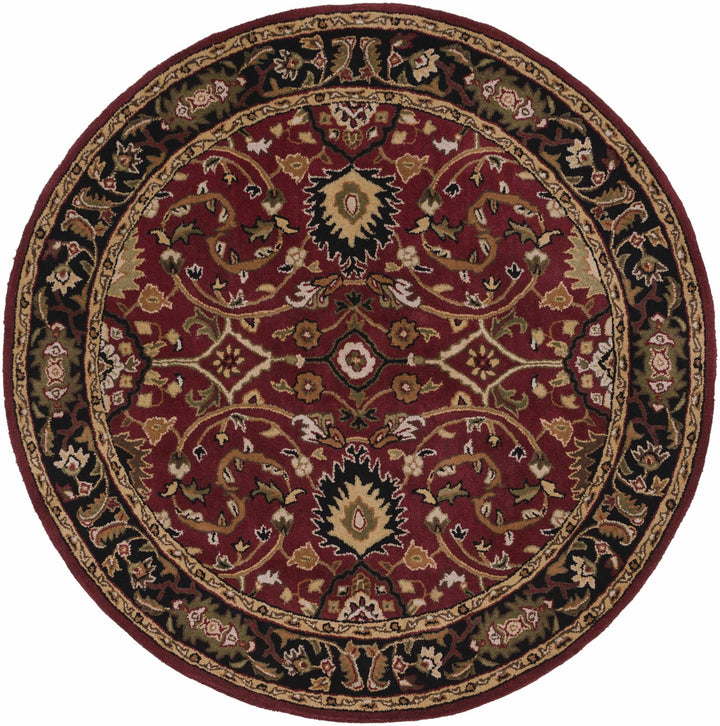 Encinitas Traditional Burgundy And Beige Hand Tufted Wool Area Rug - The Rug Decor