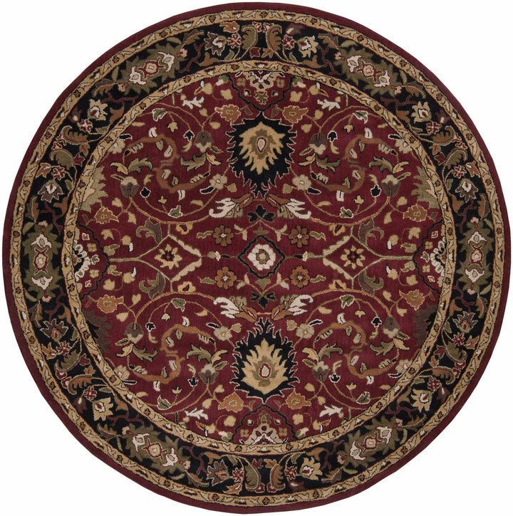 Encinitas Traditional Burgundy And Beige Hand Tufted Wool Area Rug - The Rug Decor