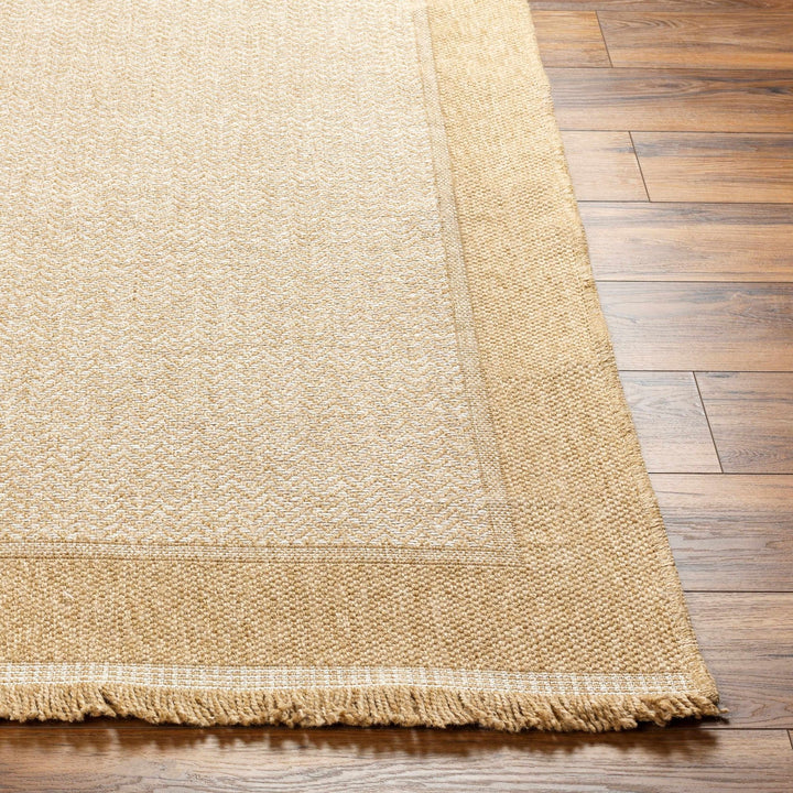 Endre Chevron Pattern Beige And Ivory Machine Woven Indoor & Outdoor Rug - The Rug Decor