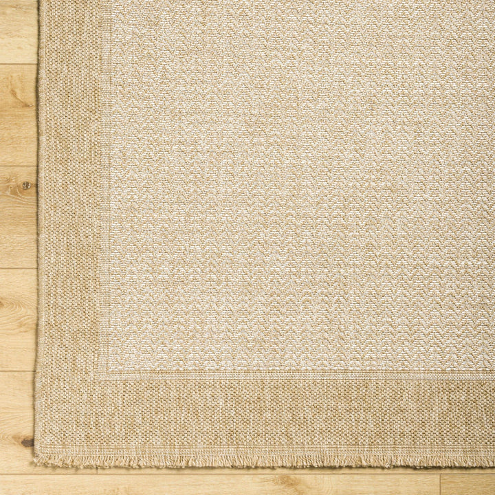 Endre Chevron Pattern Beige And Ivory Machine Woven Indoor & Outdoor Rug - The Rug Decor