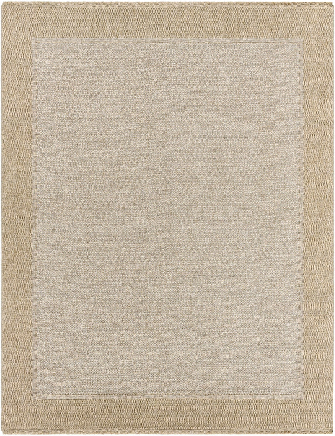 Endre Chevron Pattern Beige And Ivory Machine Woven Indoor & Outdoor Rug - The Rug Decor