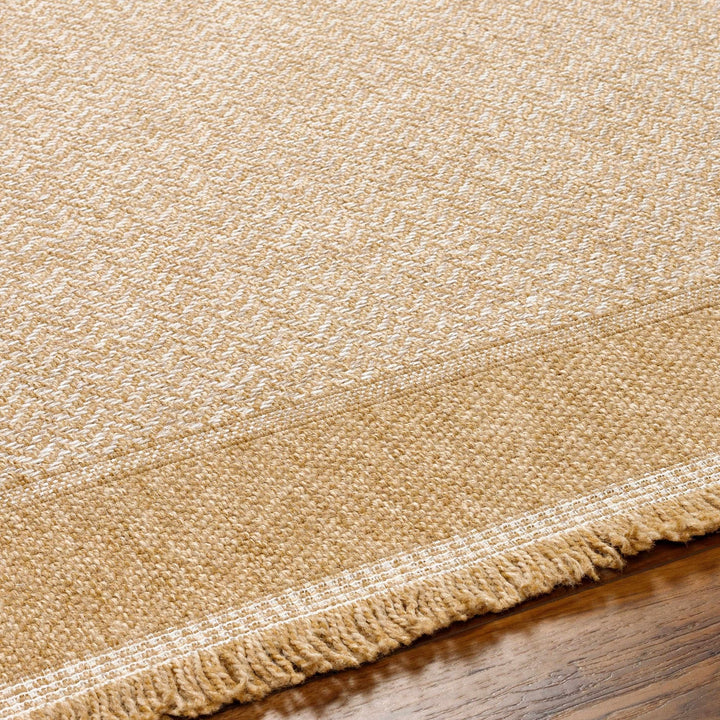 Endre Chevron Pattern Beige And Ivory Machine Woven Indoor & Outdoor Rug - The Rug Decor
