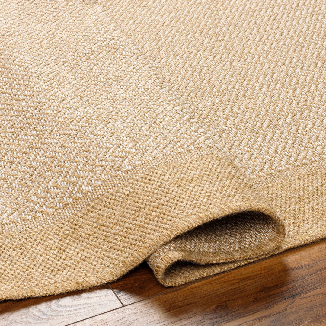 Endre Chevron Pattern Beige And Ivory Machine Woven Indoor & Outdoor Rug - The Rug Decor