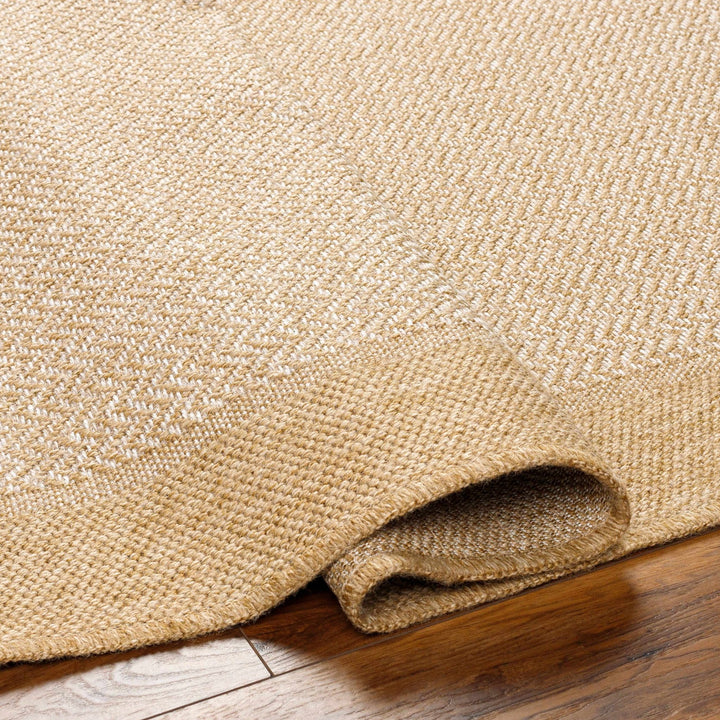 Endre Chevron Pattern Beige And Ivory Machine Woven Indoor & Outdoor Rug - The Rug Decor