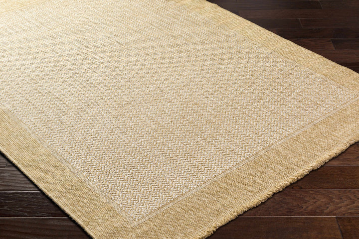 Endre Chevron Pattern Beige And Ivory Machine Woven Indoor & Outdoor Rug - The Rug Decor
