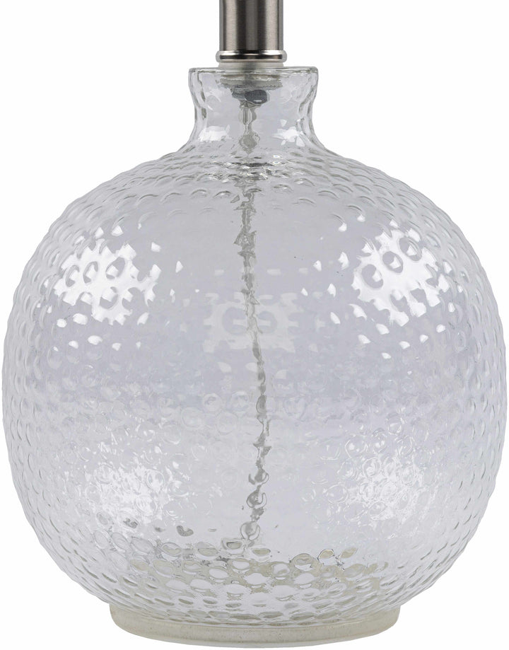 Enetai Glass Table Lamp – Traditional Accent Lighting with Linen Shade