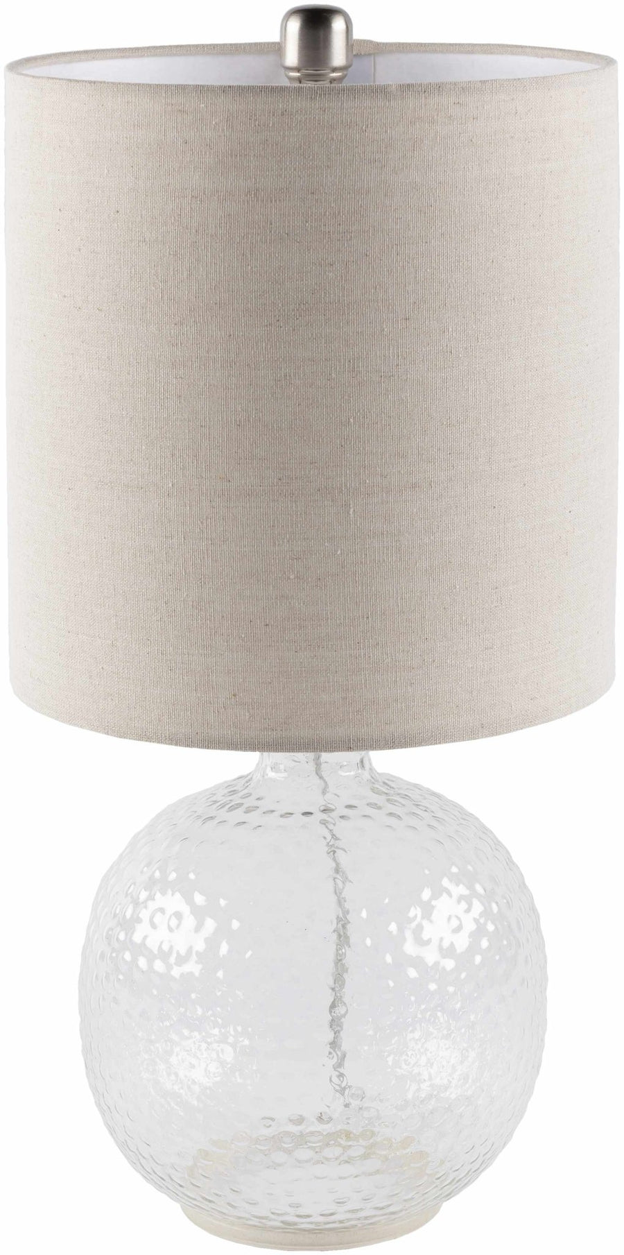 Enetai Glass Table Lamp – Traditional Accent Lighting with Linen Shade - The Rug Decor