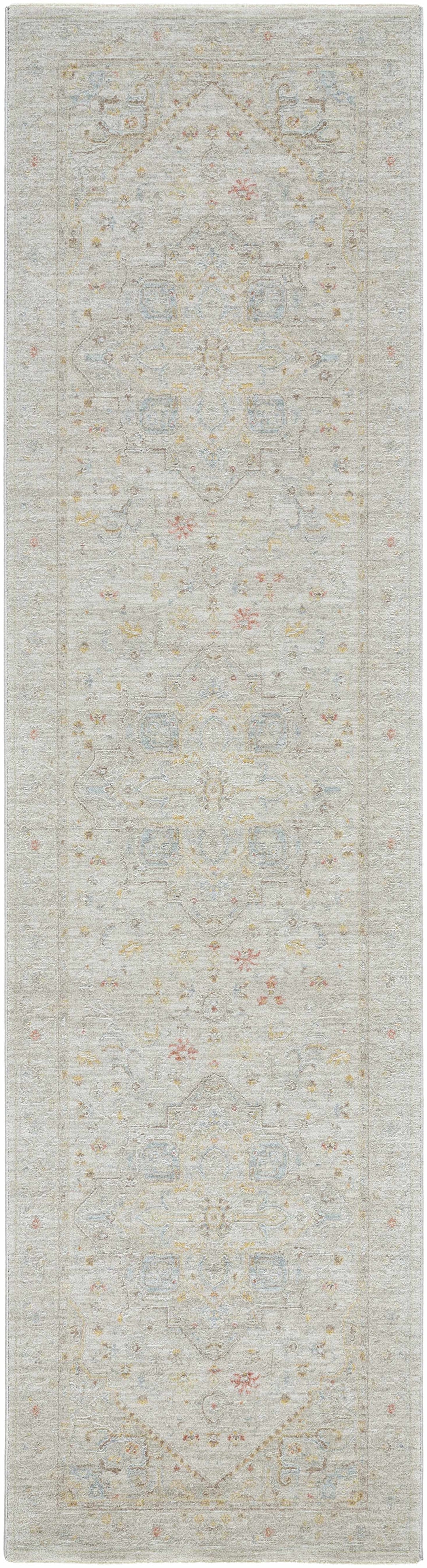 Engin Traditional Medallion Design Gray Area Rug