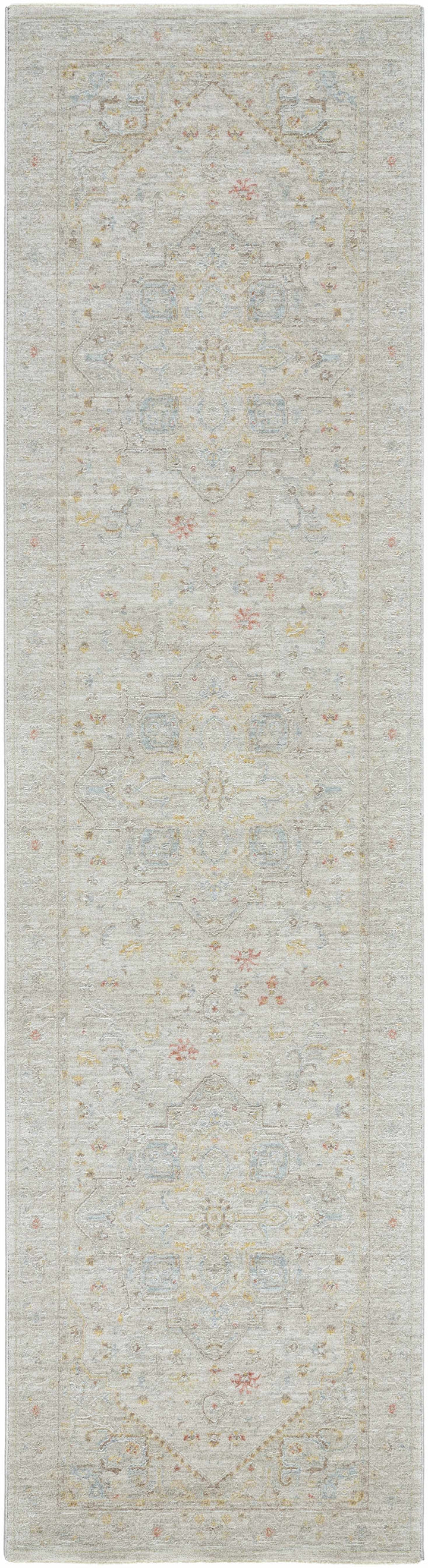 Engin Traditional Medallion Design Gray Area Rug