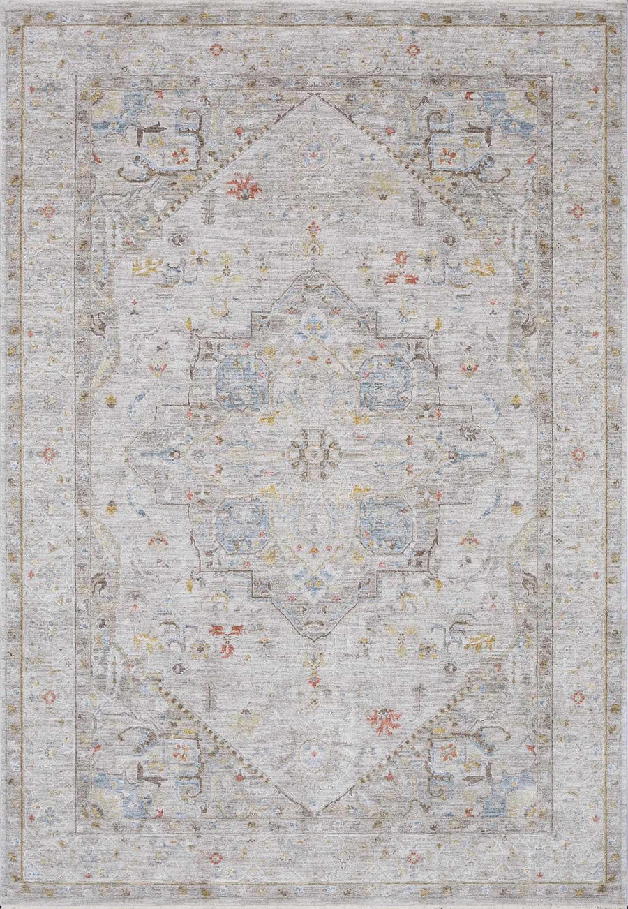 Engin Traditional Medallion Design Gray Area Rug - The Rug Decor