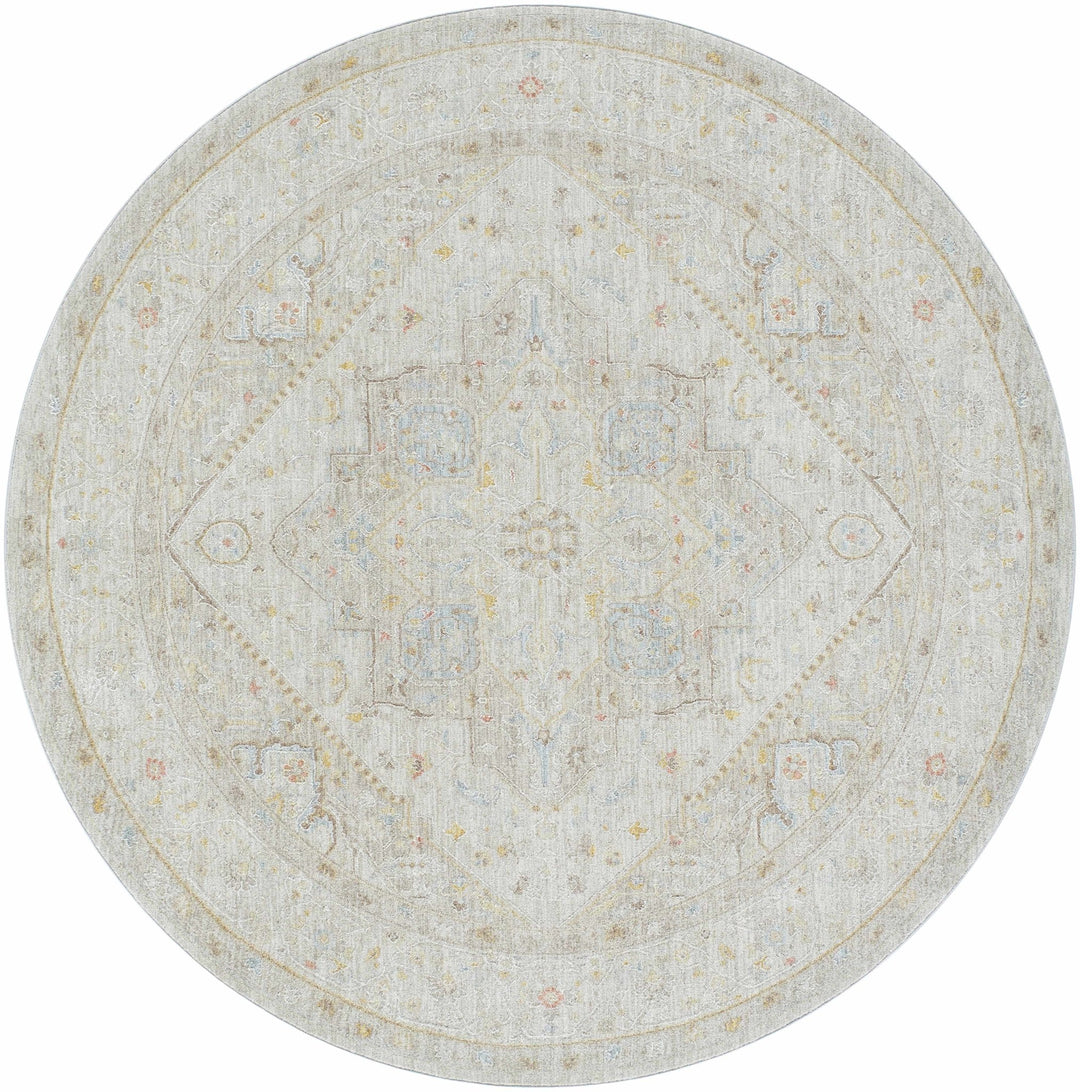 Engin Traditional Medallion Design Gray Area Rug - The Rug Decor