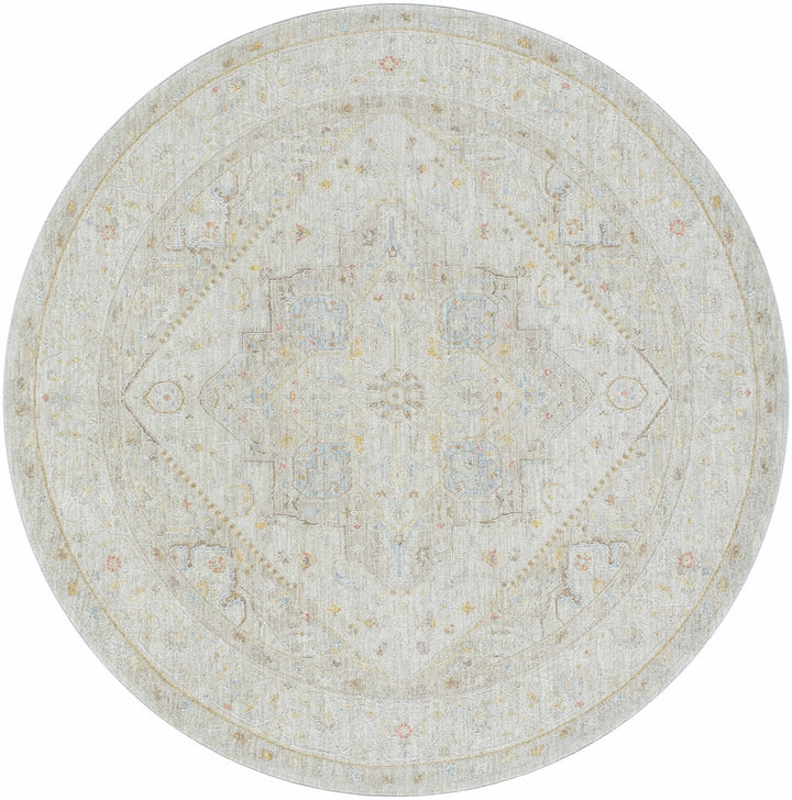 Engin Traditional Medallion Design Gray Area Rug - The Rug Decor