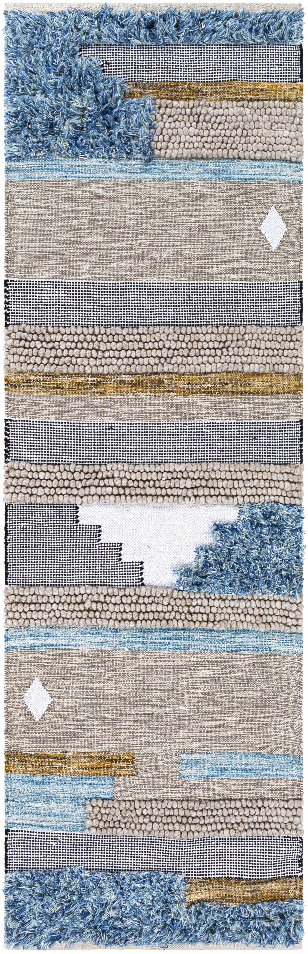 Ephraim Modern Style Beige And Blue Hand Woven Area Rug