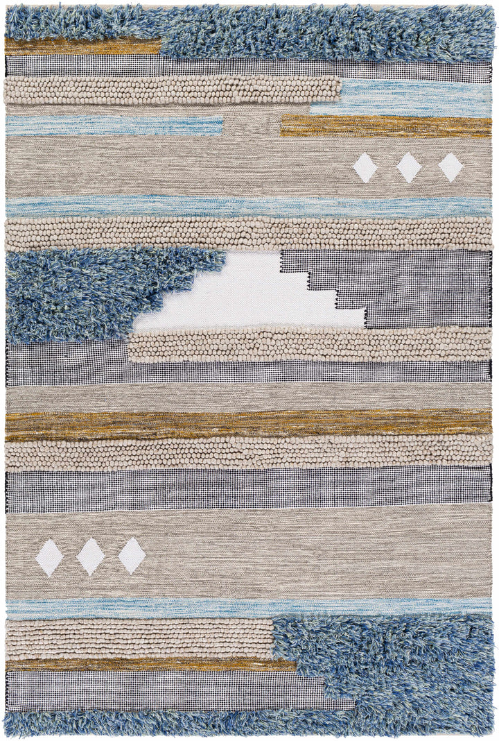 Ephraim Modern Style Beige And Blue Hand Woven Area Rug