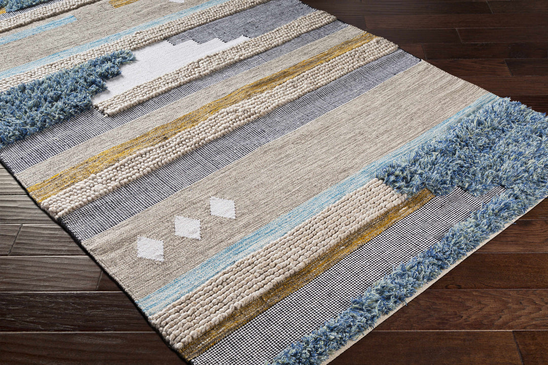 Ephraim Modern Style Beige And Blue Hand Woven Area Rug