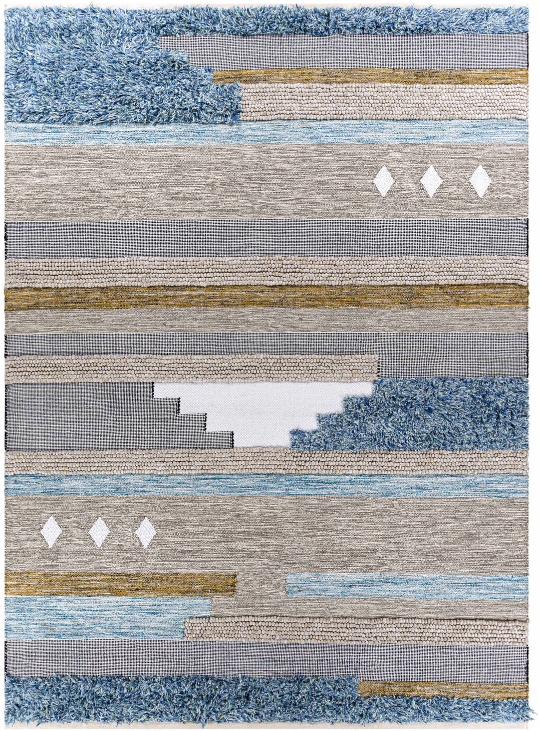 Ephraim Modern Style Beige And Blue Hand Woven Area Rug
