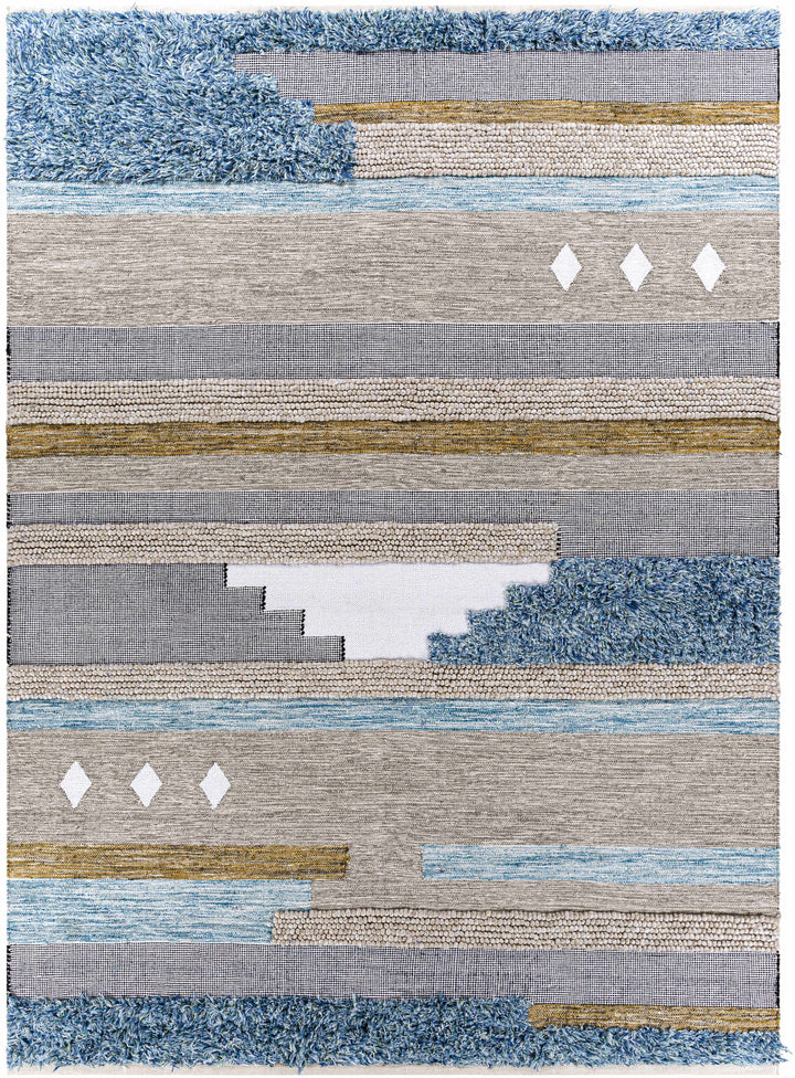 Ephraim Modern Style Beige And Blue Hand Woven Area Rug