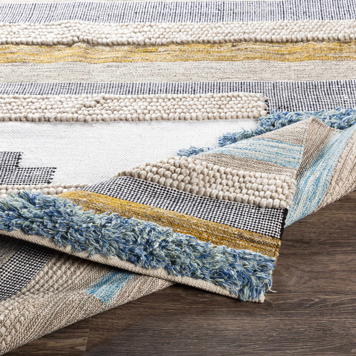 Ephraim Modern Style Beige And Blue Hand Woven Area Rug