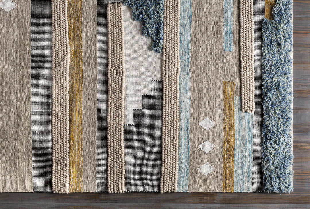 Ephraim Modern Style Beige And Blue Hand Woven Area Rug