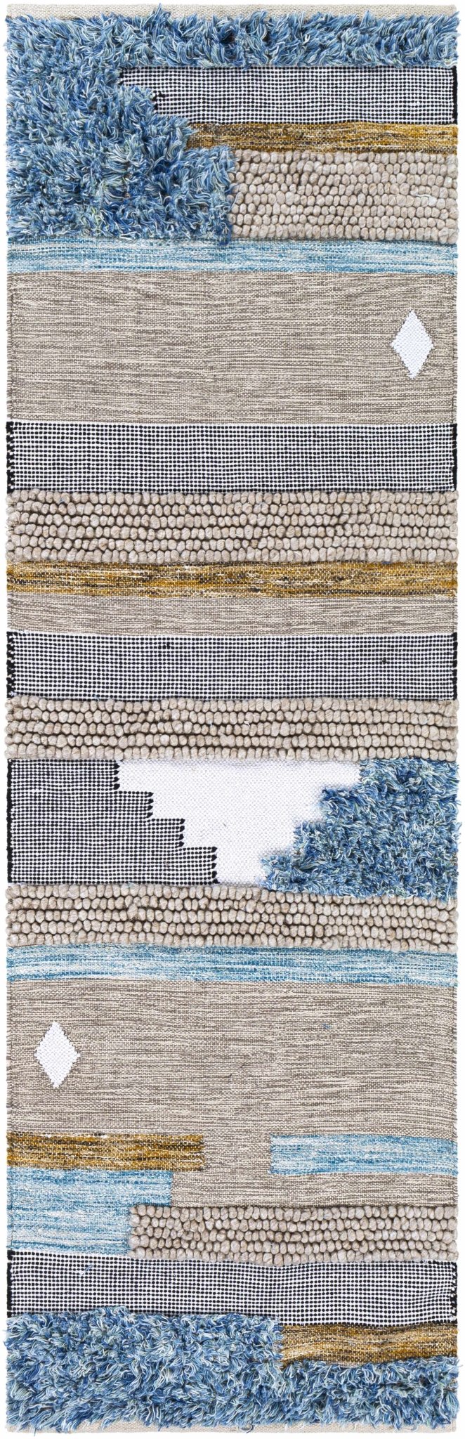 Ephraim Modern Style Beige And Blue Hand Woven Area Rug - The Rug Decor
