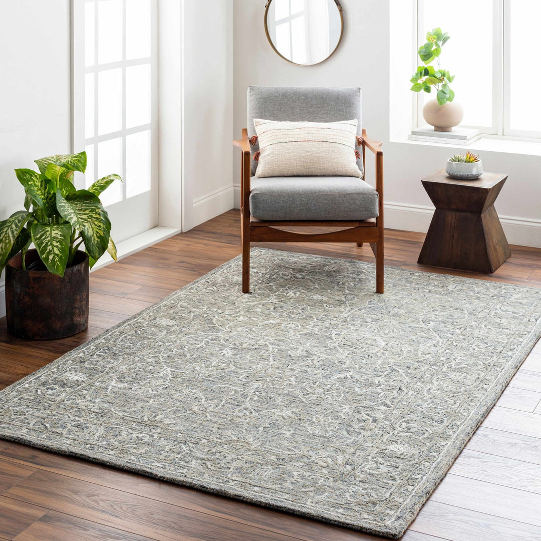 Eriline Traditional Gray And Ivory Area Rug - The Rug Decor
