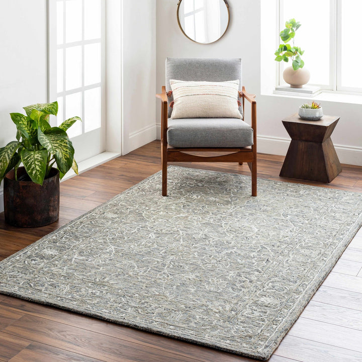 Eriline Traditional Gray And Ivory Area Rug - The Rug Decor