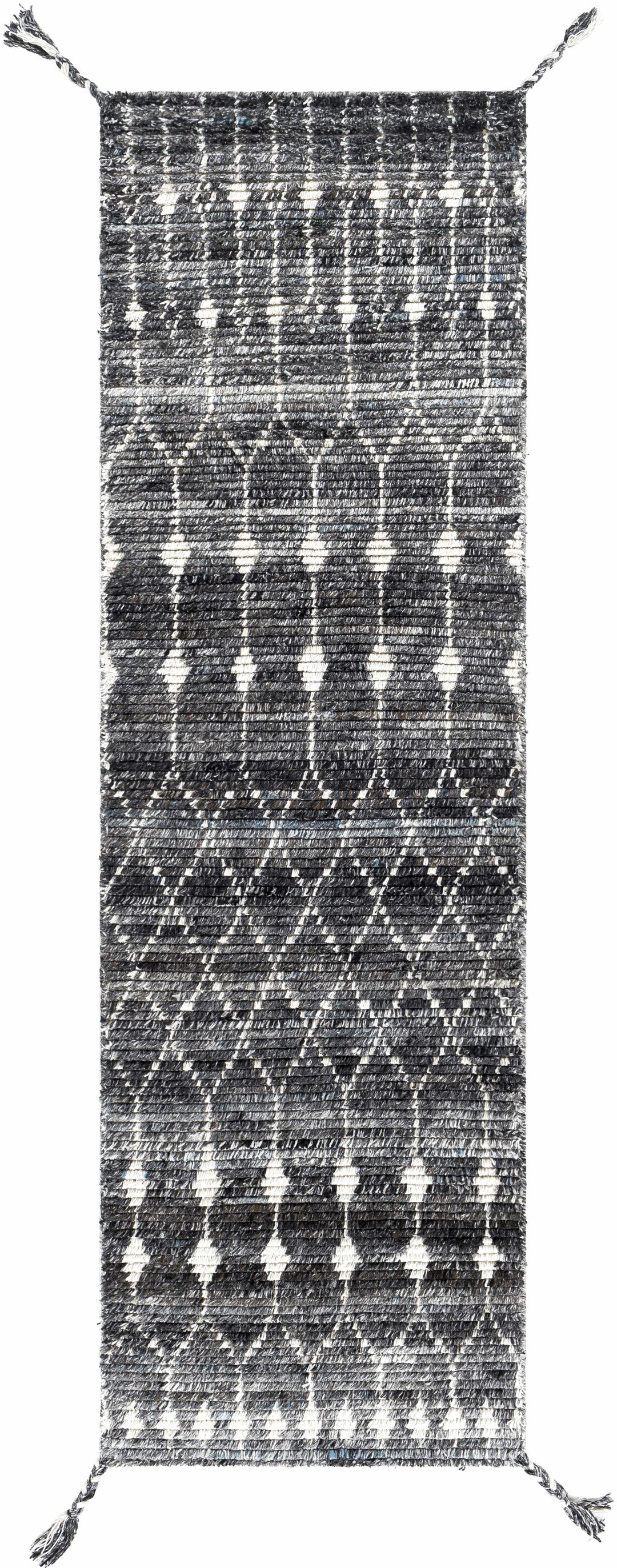 Erina Black Modern Geometrical Design Hand Knotted Area Rug