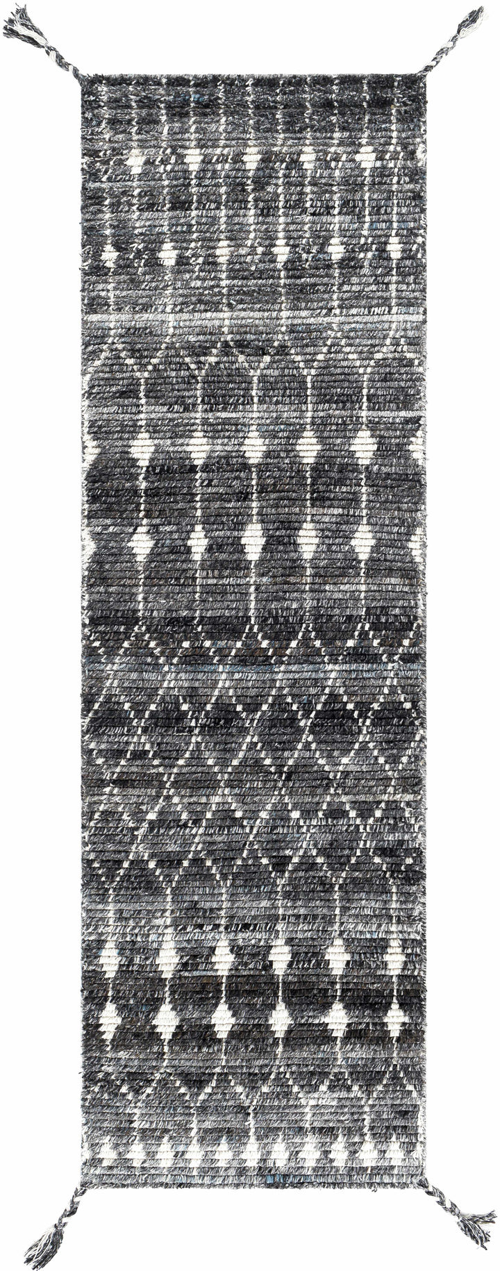 Erina Black Modern Geometrical Design Hand Knotted Area Rug
