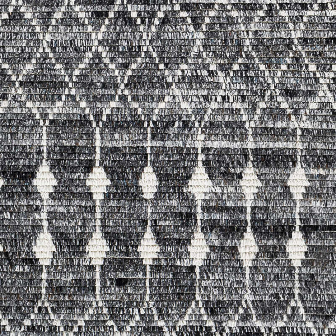 Erina Black Modern Geometrical Design Hand Knotted Area Rug