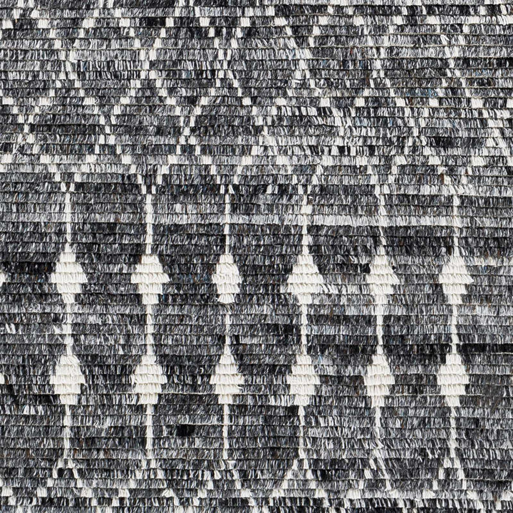 Erina Black Modern Geometrical Design Hand Knotted Area Rug