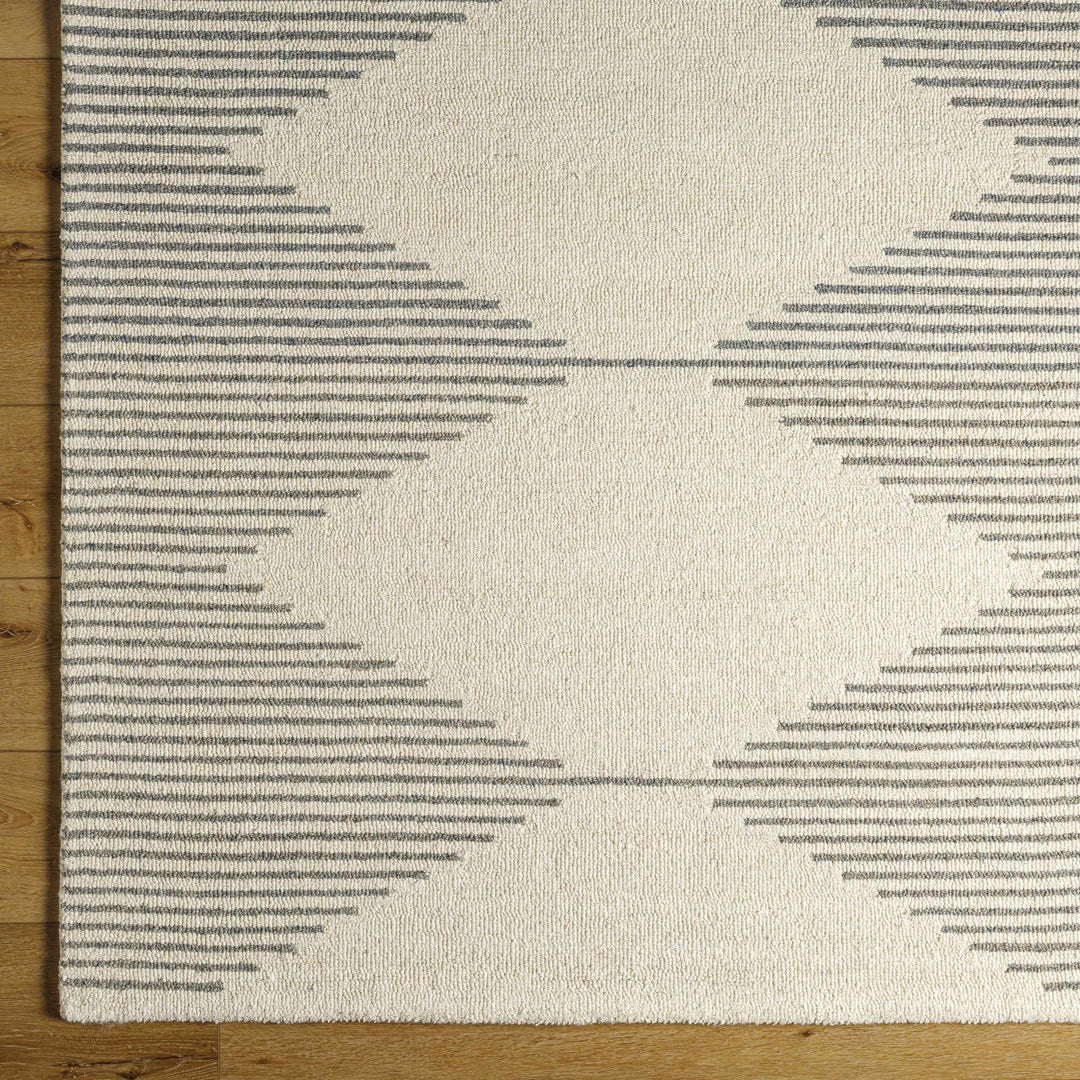 Ermin Modern Geometrical Ivory And Gray Area Rug - The Rug Decor