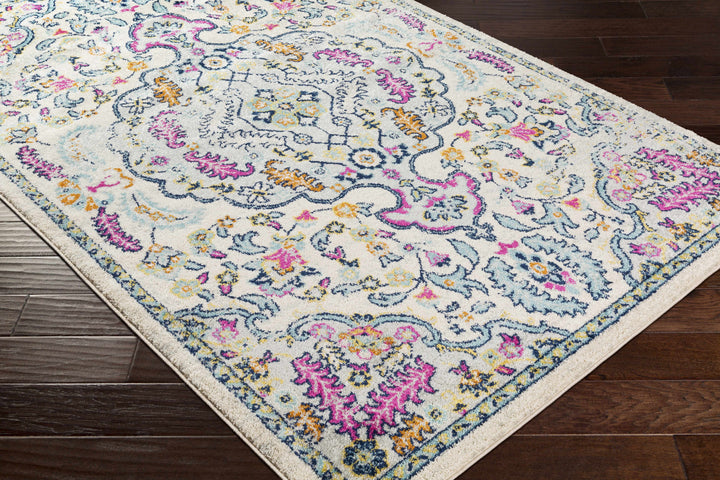 Errol Ivory And Blue Traditional Style Area Rug