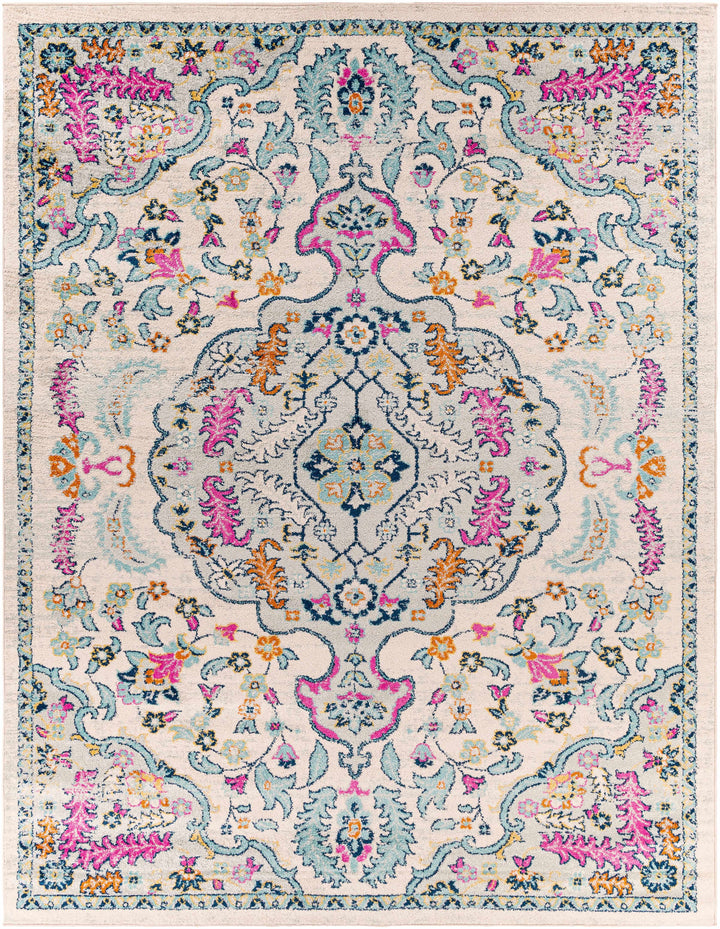 Errol Ivory And Blue Traditional Style Area Rug