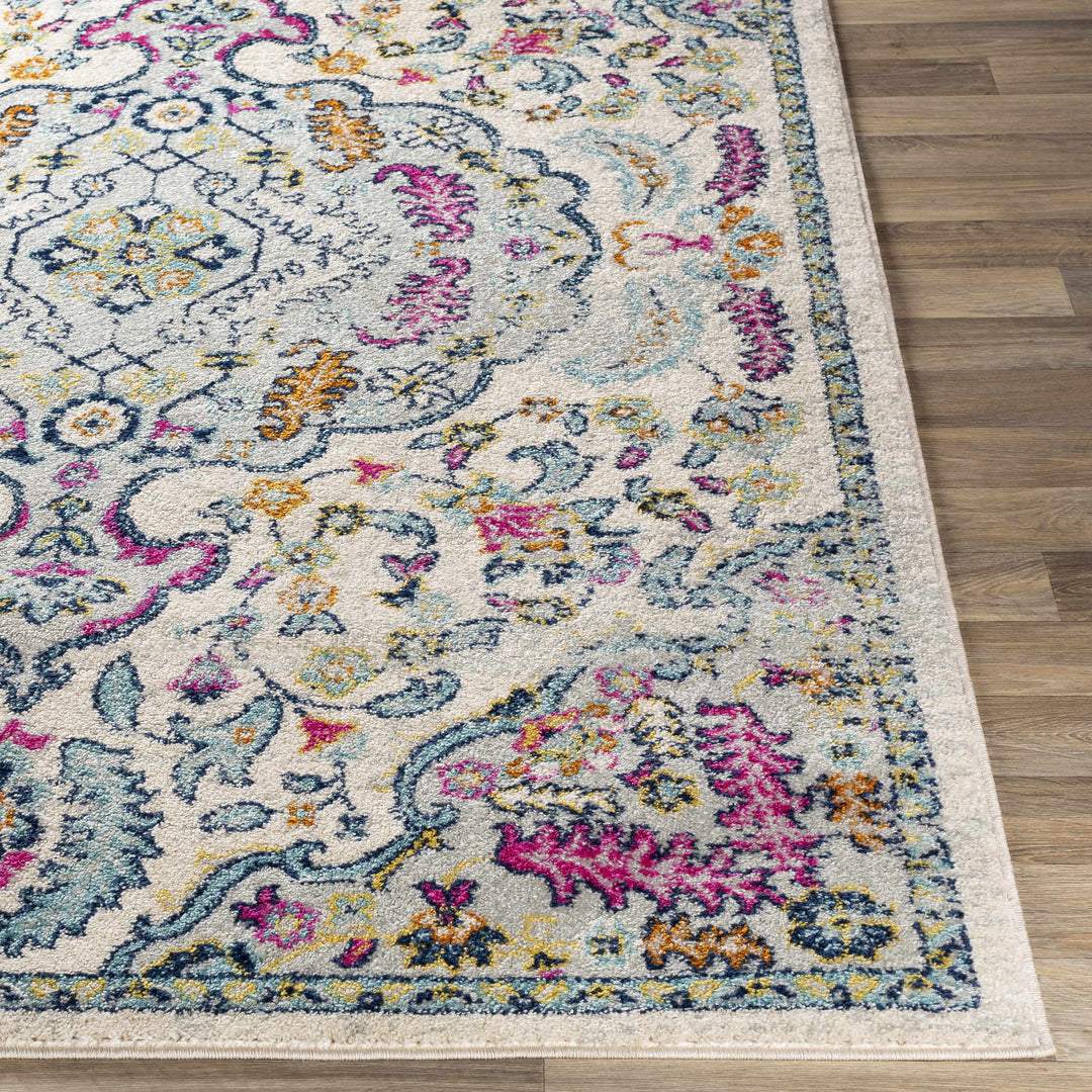 Errol Ivory And Blue Traditional Style Area Rug