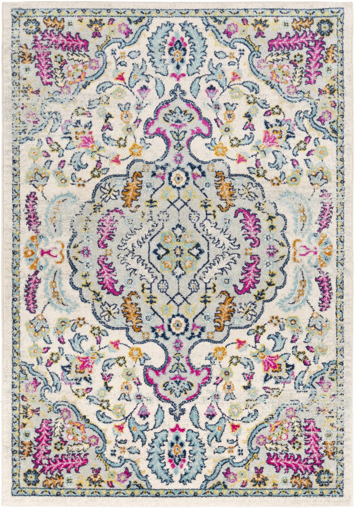 Errol Ivory And Blue Traditional Style Area Rug - The Rug Decor