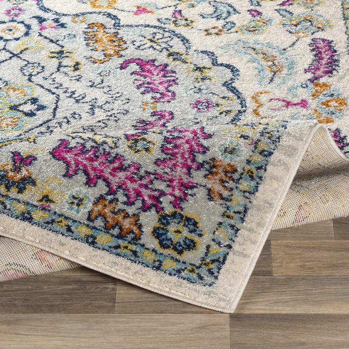 Errol Ivory And Blue Traditional Style Area Rug - The Rug Decor