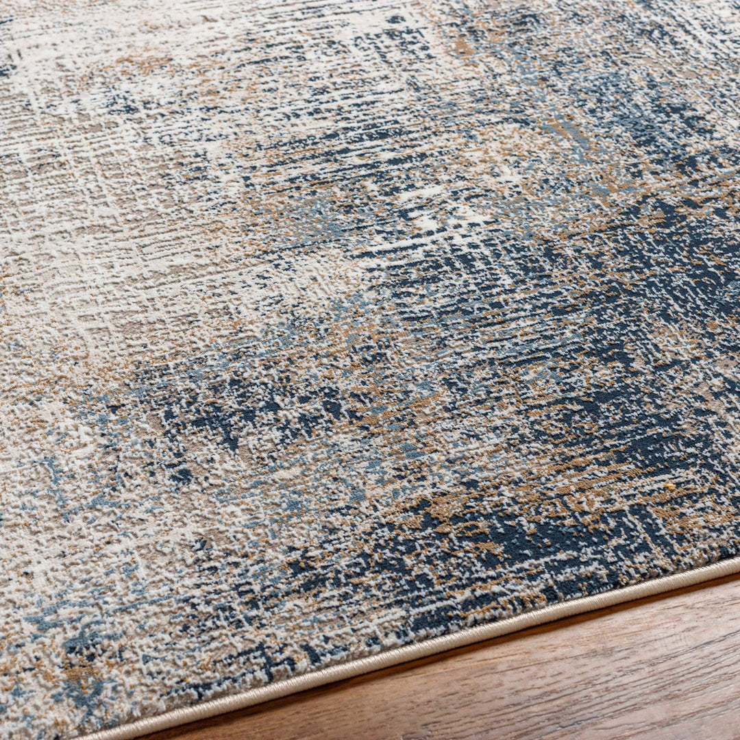 Ervin Modern Abstract Design Beige And Blue Area Rug - The Rug Decor