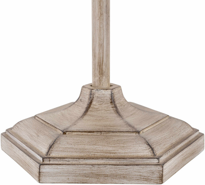 Esmeralda Gray & Beige Resin Floor Lamp – Traditional Accent Lighting with Linen Shade