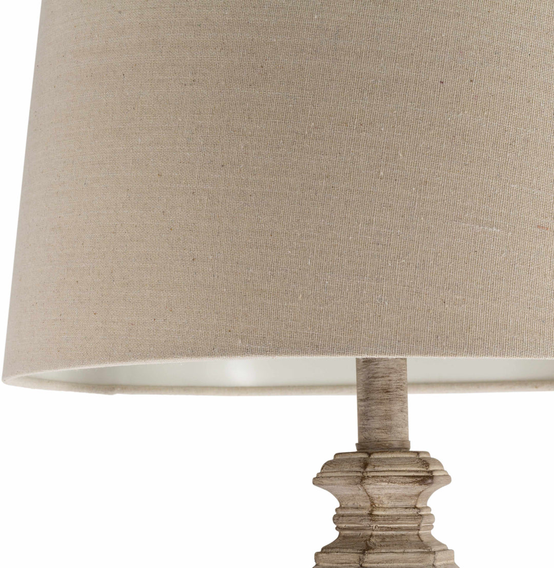 Esmeralda Gray & Beige Resin Floor Lamp – Traditional Accent Lighting with Linen Shade
