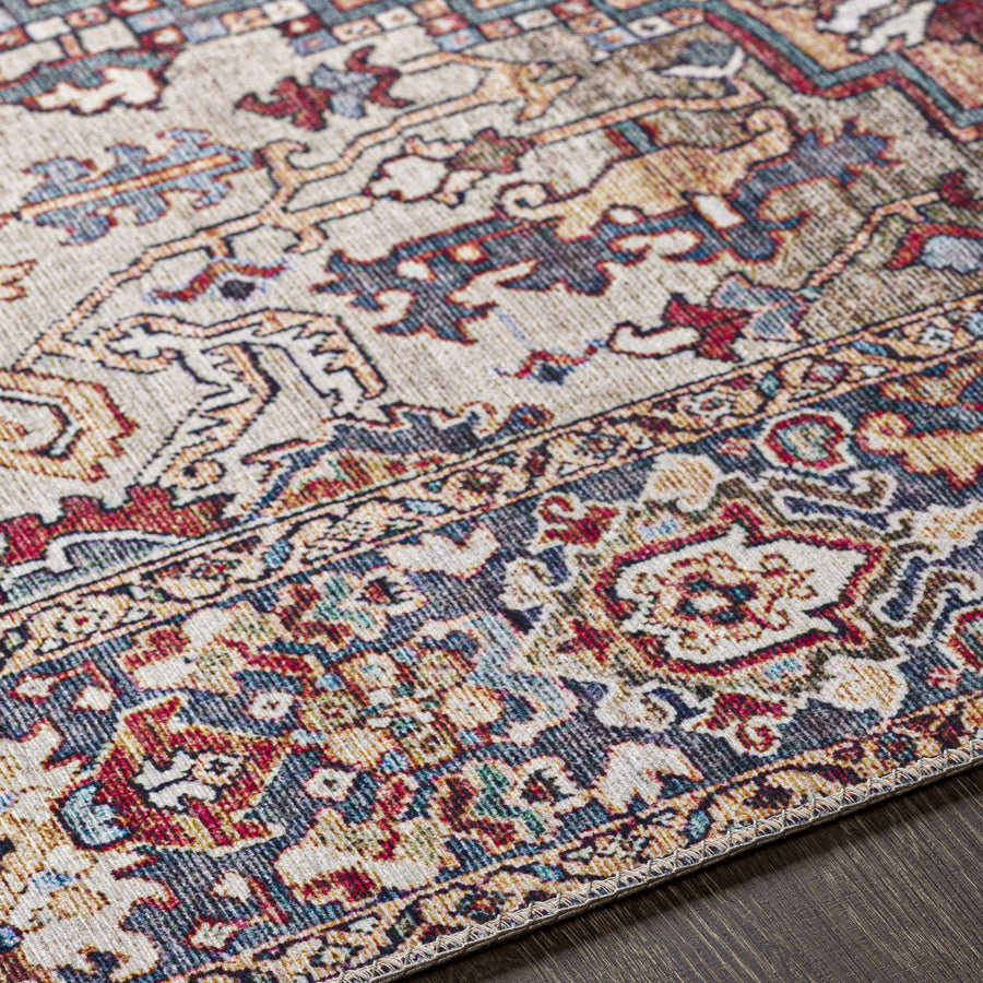 Estevan Transitional Colorful Blue And Beige Area Rug - The Rug Decor