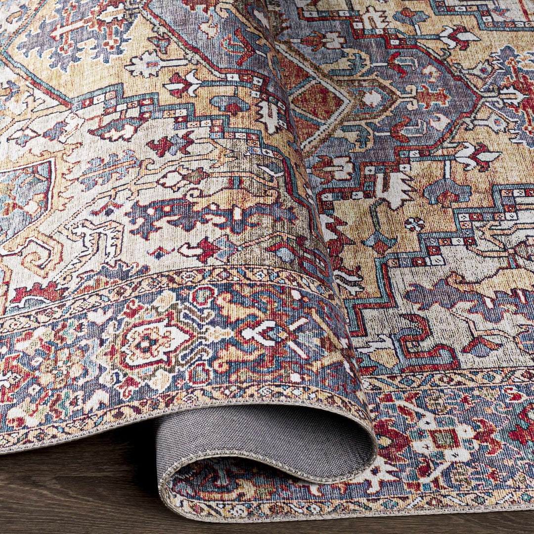 Estevan Transitional Colorful Blue And Beige Area Rug - The Rug Decor