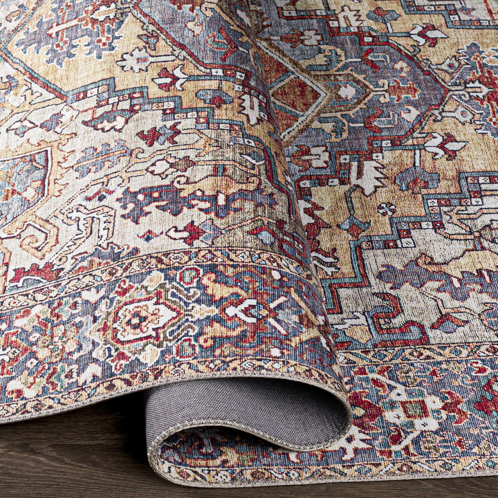 Estevan Transitional Colorful Blue And Beige Area Rug - The Rug Decor