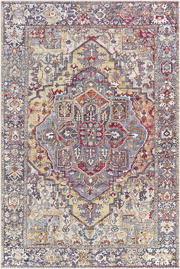 Estevan Transitional Colorful Blue And Beige Area Rug - The Rug Decor